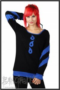 "Aqua de vida" Langarmshirt - schwarz & blau